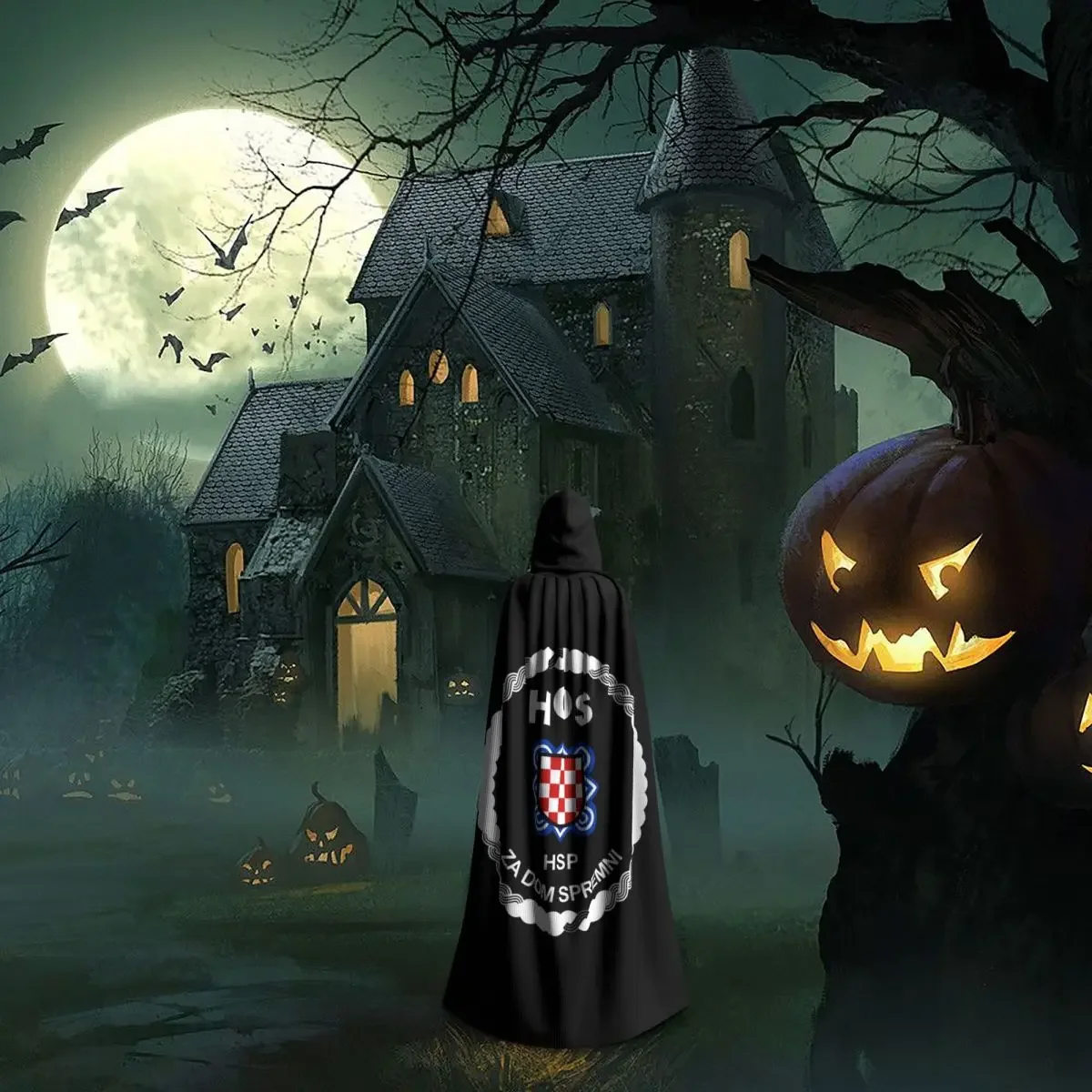 Capa unisex con bandera y capucha, capa de bruja y vampiro, disfraz de Cosplay para adultos, hombres y mujeres, disfraces de Navidad