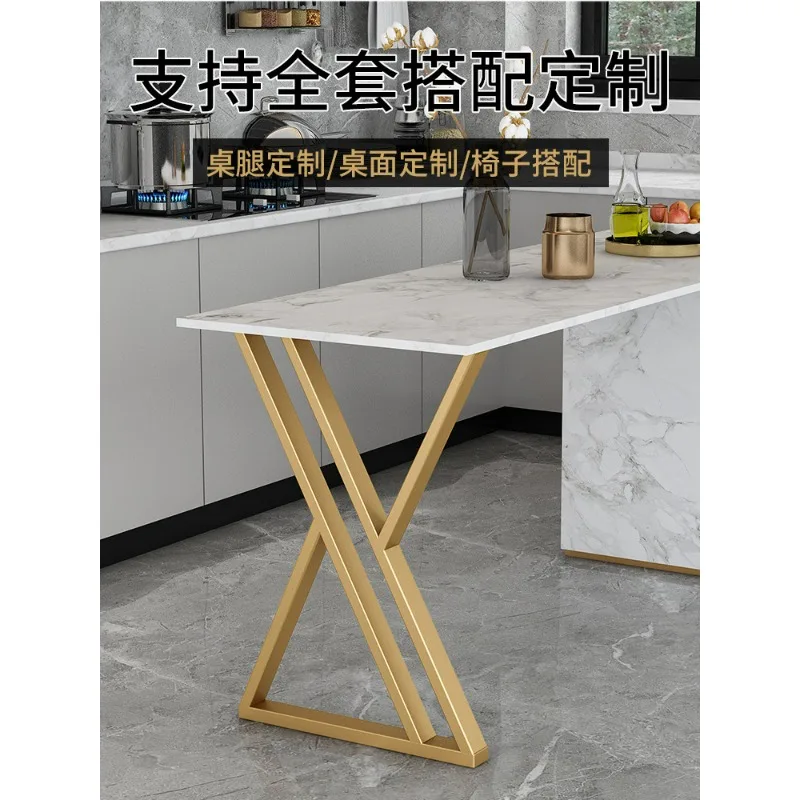 Customized bar table leg bracket large plate dining table desk meeting desk computer rock plate base gold support foot