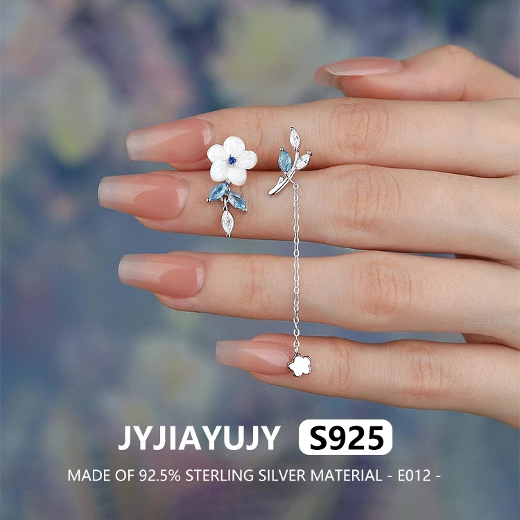 

Серьги-подвески JYJIAYUJY из 100% стерлингового серебра S925, в наличии, асимметричные, с кисточками, модные, для повседневной носки, E012