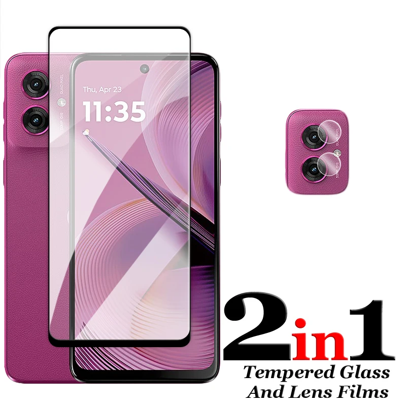 Para Motorola Moto G55 5G Vidrio Templado para Moto G75 G35 G15 G05 G55 5G, Cobertura Completa 2.5D con Pegamento, Protector de Pantalla para G55 3
