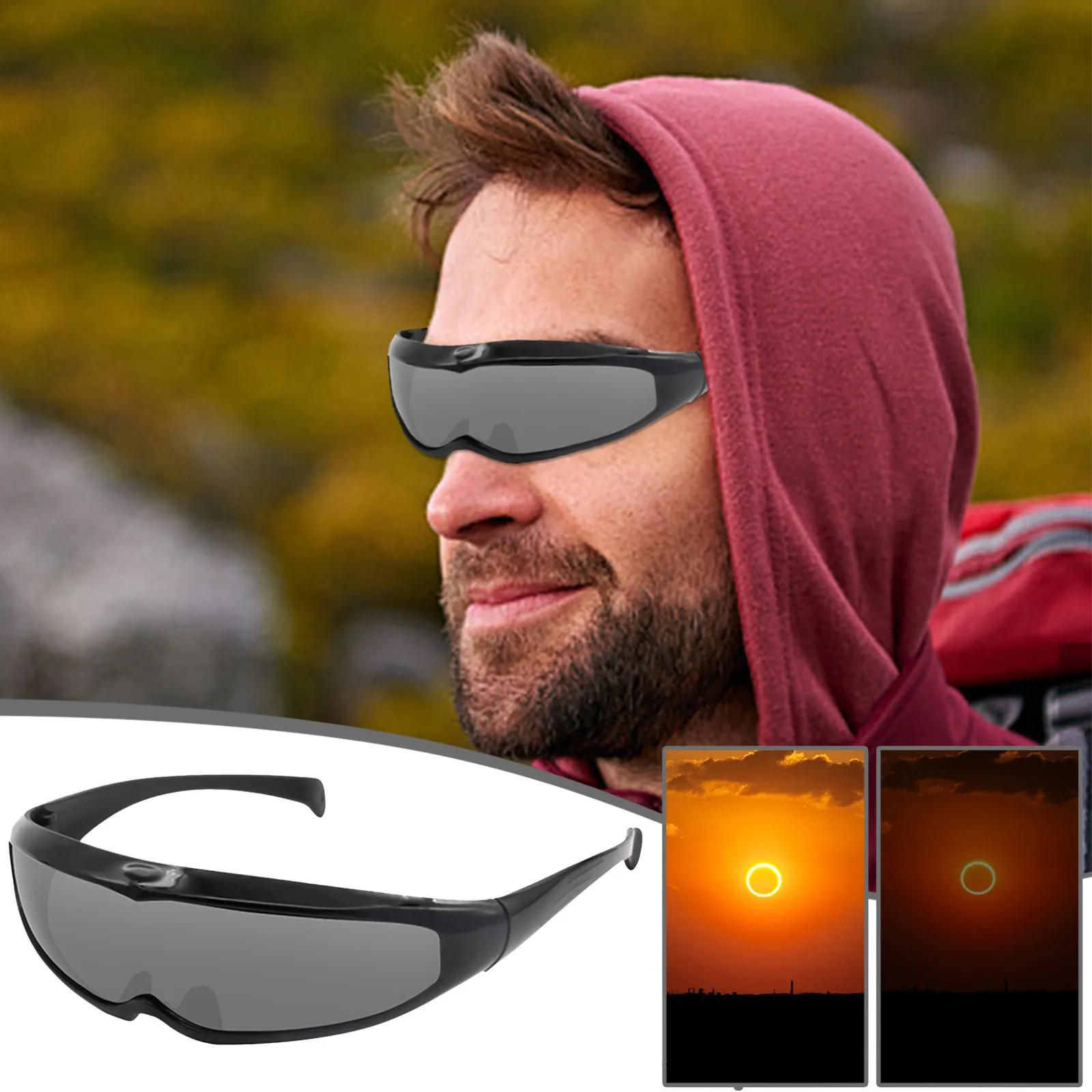 Óculos solares Óculos de visualização anular 12312PC Total Óculos solares Jogos 1 ano