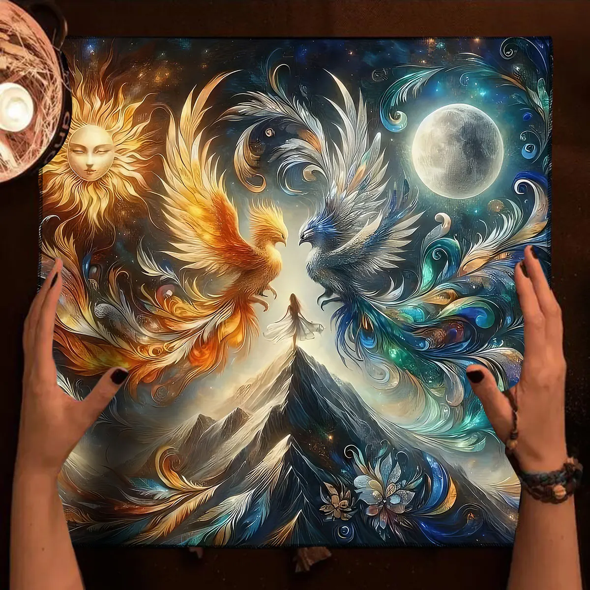 Phoenix Tarots Tablecloth Sun And Moon Altar Cloth Tarot Reading Tarot Mat Divination Witchcraft Astrology Supplies  Home Decor