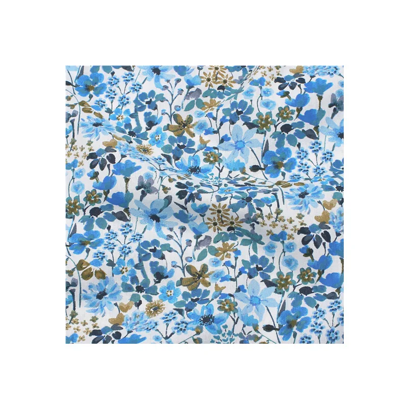 Breathable and Beautiful Cotton Fabric with Small Floral Print for Dressmaking, 140x50cm