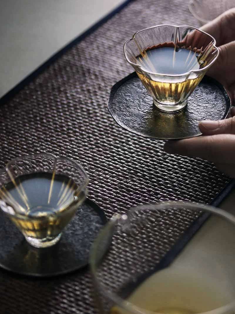 Japanese Style Handmade Heat Resistant Glass Tea Cup for Tea Appreciation Single Cup Transparent Tea Set Home Use Gift