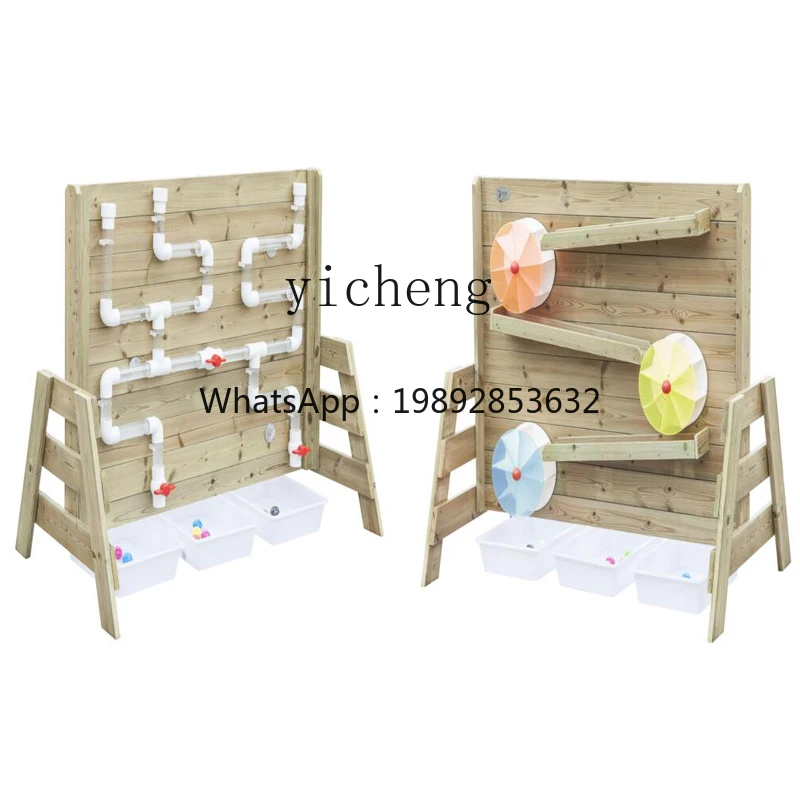 Kindergarten Outdoor Wooden Sand Water Toys Play Sand Play Water Wall Sink Ecological Cottage Weather Station