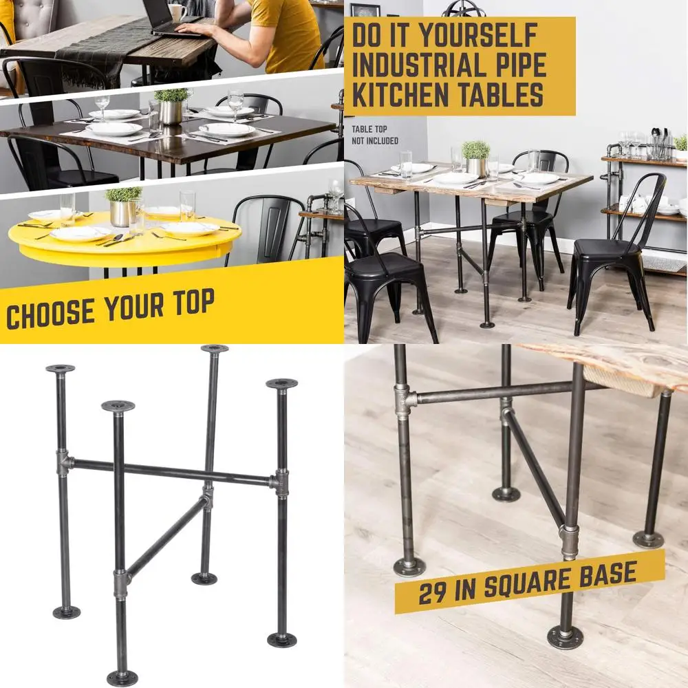 

Rustic Metal Dining Table Base, 3/4 Pipe, 30 Height for Home Office, Study - Industrial Style