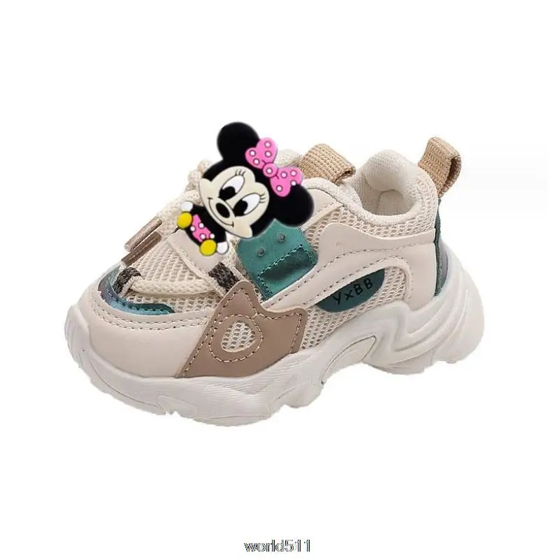 Disney Mickey Mouse Children Sneakers Autumn Unisex 2 Colors Trendy Kids Casual Shoes Sporty Leisure 15-25 Boys Girls Board Shoe