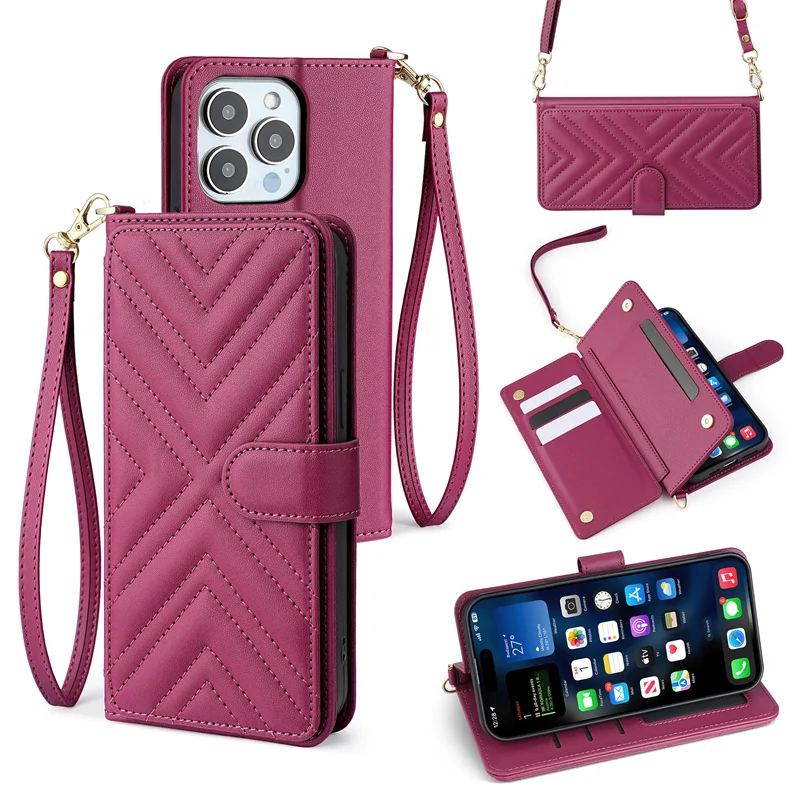 For Xiaomi Poco X7 Pro 5G Crossbody Magnetic Wallet with Card Holder Leather Phone Case for Mi Poco X7 Pro 5G Protective Cover