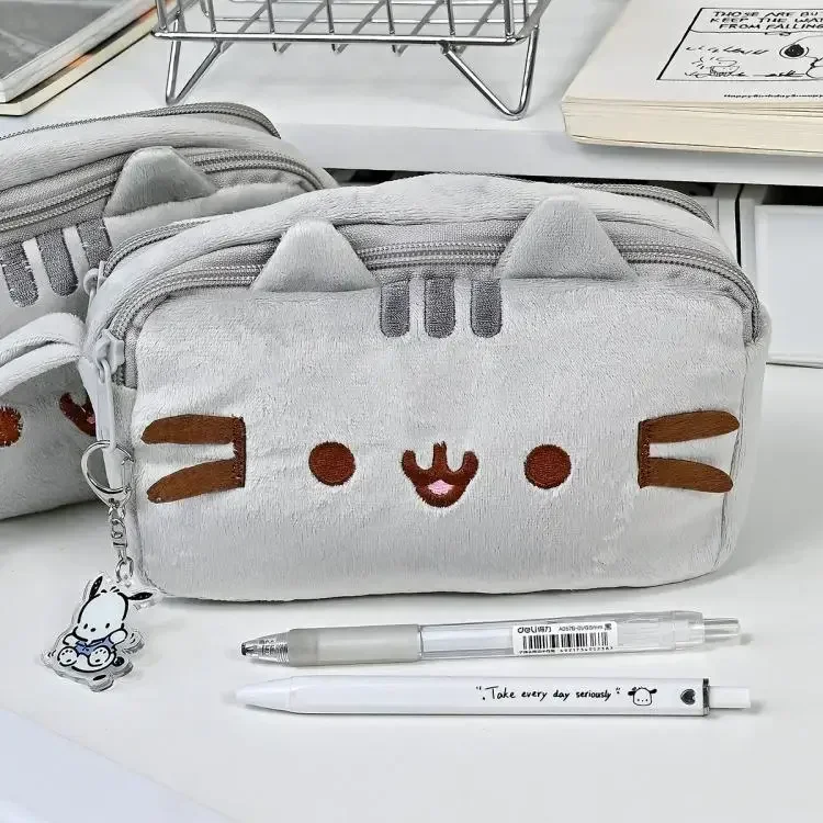 Niedliches Pusheen-Federmäppchen, Cartoon-Motiv Dicker Kater, Große Kapazität, Schüler-Schreibwaren-Aufbewahrungstasche, Mehrzweck-Reise-Kosmetiktasche, Geschenke – Detail 5