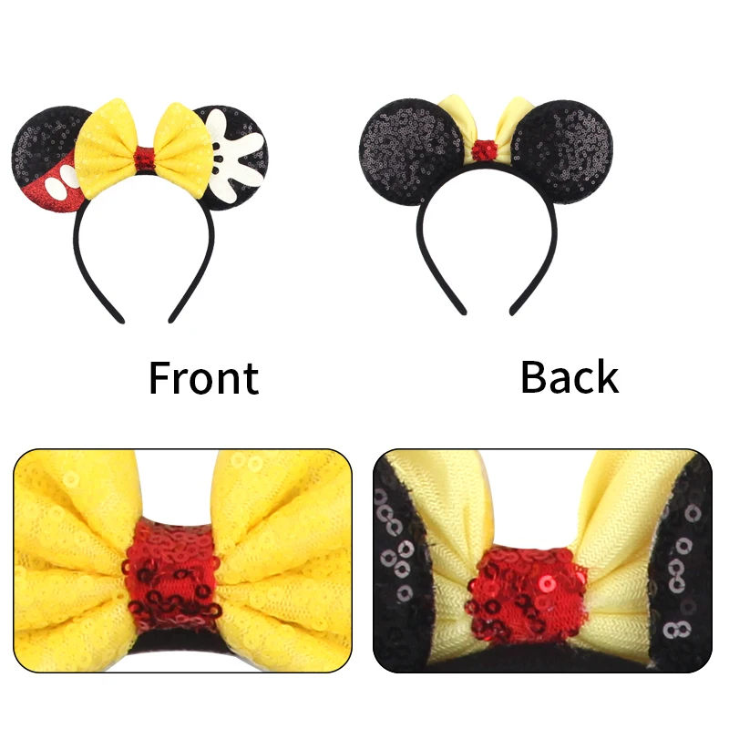 2024 Disney Mouse Ears 1.5cm Velvet Headband Sequins 4.5\