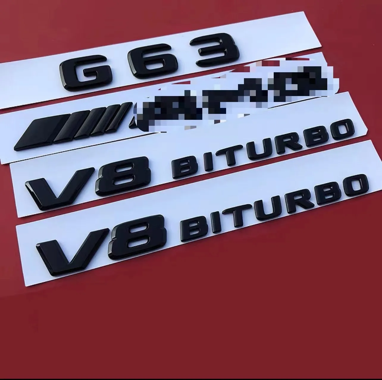 ثلاثية الأبعاد ABS لامعة الأسود سيارة الخلفي الجذع رسائل شارة شعار لاصق لامع لمرسيدس G63 AMG W463 W464 G 63 V8 BITURBO اكسسوارات