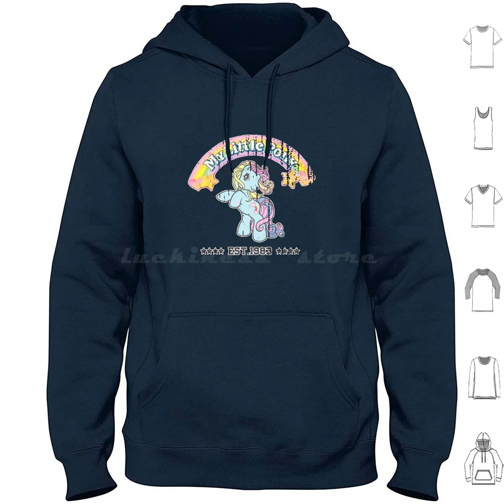 Mlp Est. 1983 Vintage Hoodies Long Sleeve Vintage My Little Mlp Kawaii Cute Retro Rainbow Dash 1980 Nostalgia Used