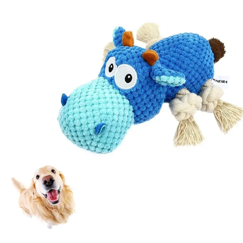 Dog Squeaky  Toys for Medium Large Dogs Plush Puppy Big Dog Chew Toys With Rope Animals Shape Dog Accessories Pets Supplies