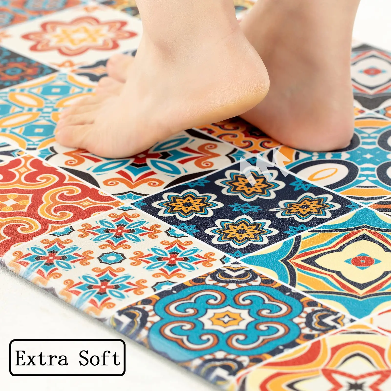 Waterproof Anti-Fatigue Mats for Kitchen Floor, PVC Non-Skid Washable Kitchen Rug, Cushioned Standing Carpet