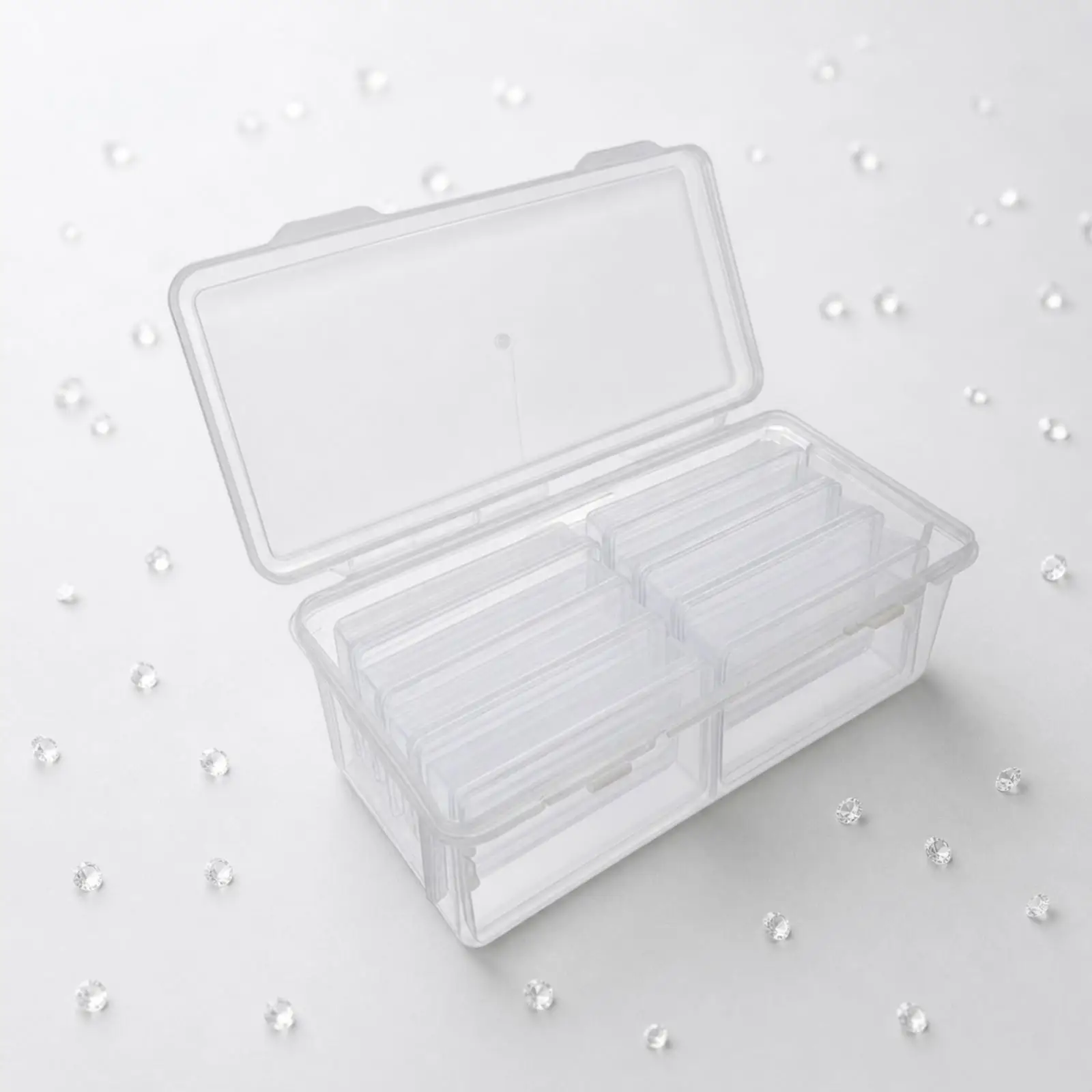 Divided Bead Tray Storage Container for Beading Supplies with Secure Lid for Desk Drawer Organization