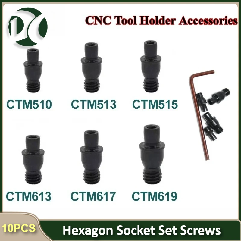 

10Pcs Lathe CTM Thread Cutting Tool Accessories Hexagon Socket Set Screws for CTM510 CTM513 CTM515 CTM613 CTM617 CTM619 CTM822