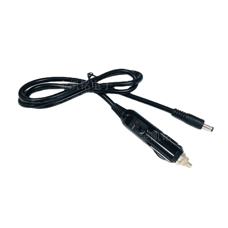 

1mm² High-Power Copper Cable, Electric Wood Car Charger Male To DC5.5*2.1mm Male Head, 10A Car Charger Power Cord, 1m