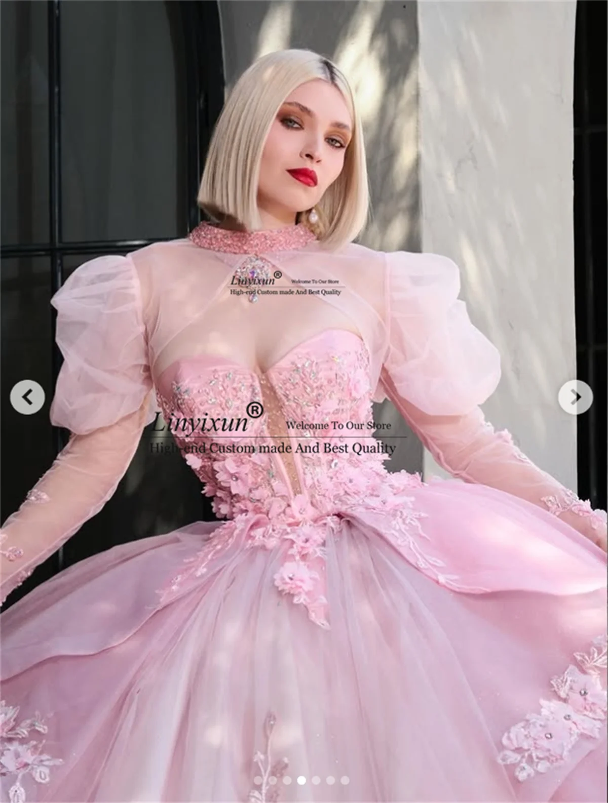 Princess Ball Gown Quinceanera Dress Customized Corset Vestido De 15 Anos With 3D Floars Lace Appliques Mexican Sweet 16 Gowns