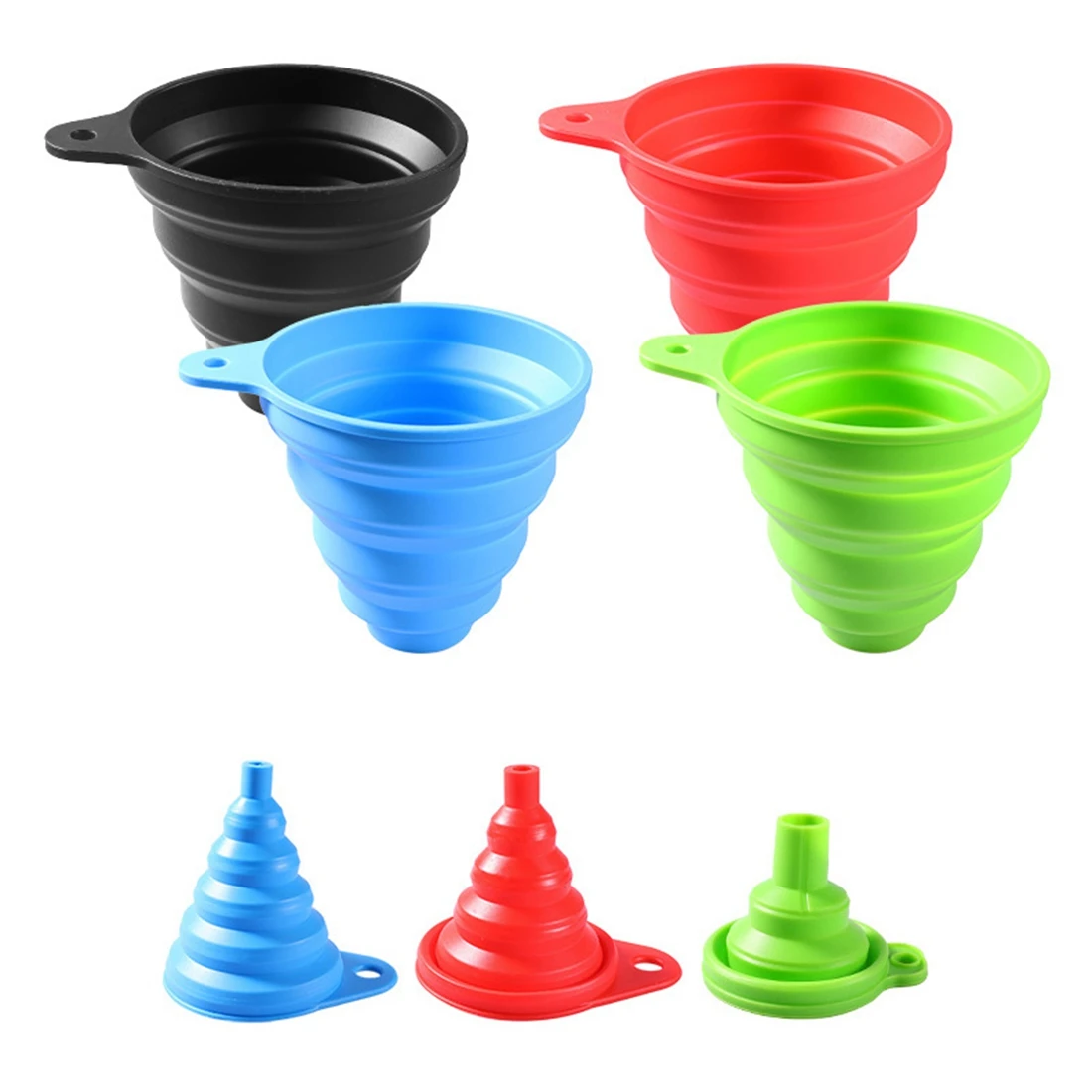 Car Engine Funnel Multifunctionality Silicone Liquid Funnel Washer Fluid Change Foldable Portable Auto Engine Oil Petrol Funnels