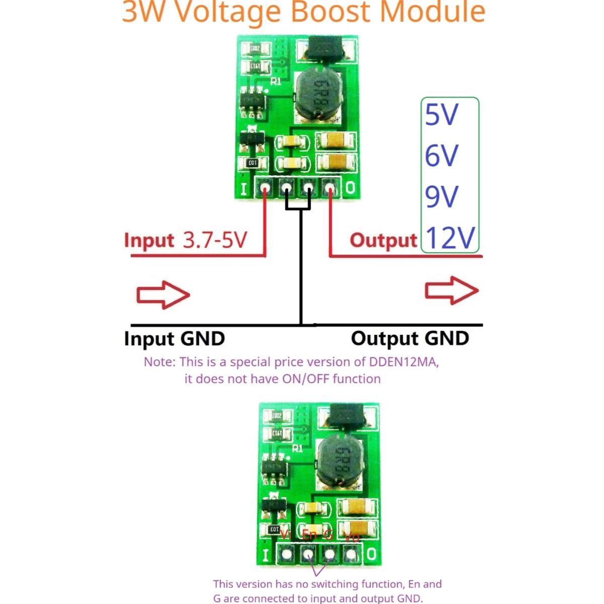 10X DC 3.7V 4.2V to 5V 6V 9V 12V Step-up DC DC Boost Converter Voltage Regulate Power Supply Board for 18650 LI-ON LI-PO