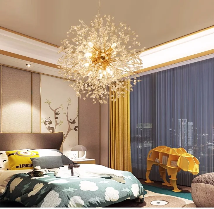 Nordic Dandelion Chandelier Gold Chrome G9 Pendant