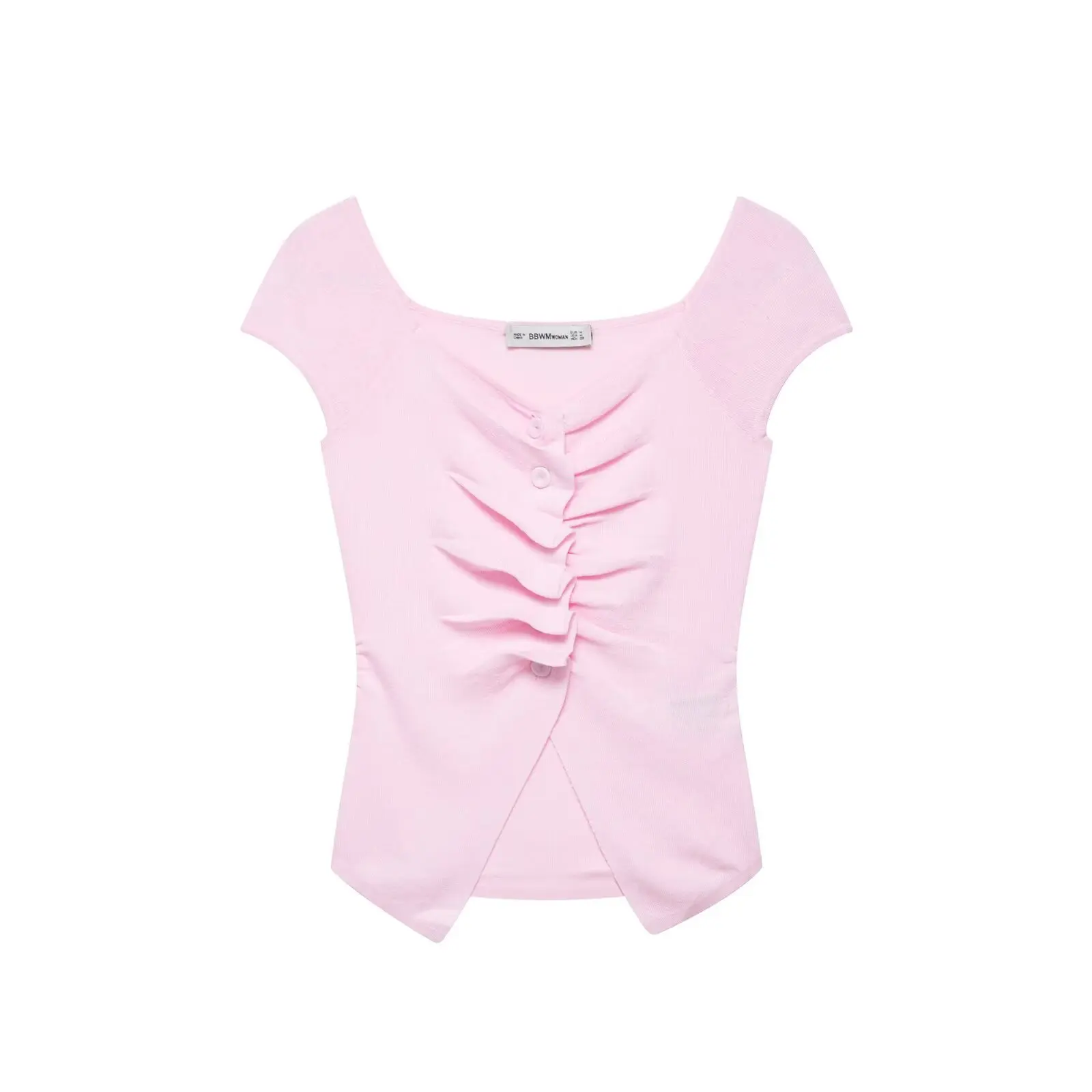 

Zevity новая женская мода спереди пуговицы плиссированный дизайн розовый цвет вязаная тонкая блузка Femme шикарная летняя рубашка Blusas топы LS9339