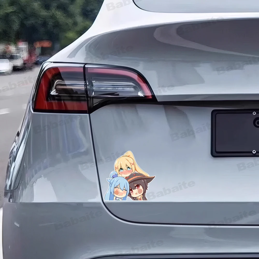 Konosuba Wizard Neko Peeker Cute Anime Car Stickers Waterproof Decals Car Door Protector Vinyl Decals Decorative Accessories