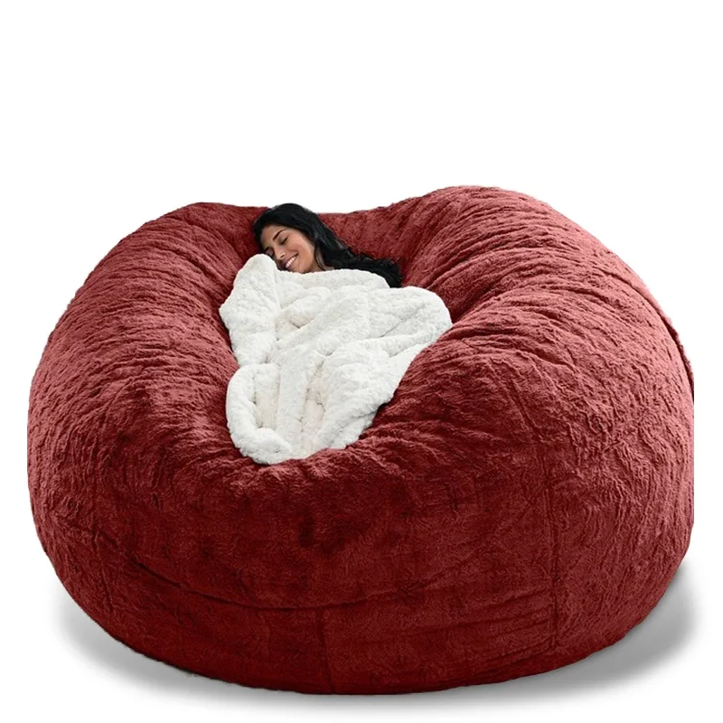 

Big Sofa with Soft Fur Cover Sack Bean Bag Chair bean bag large round sofa bed