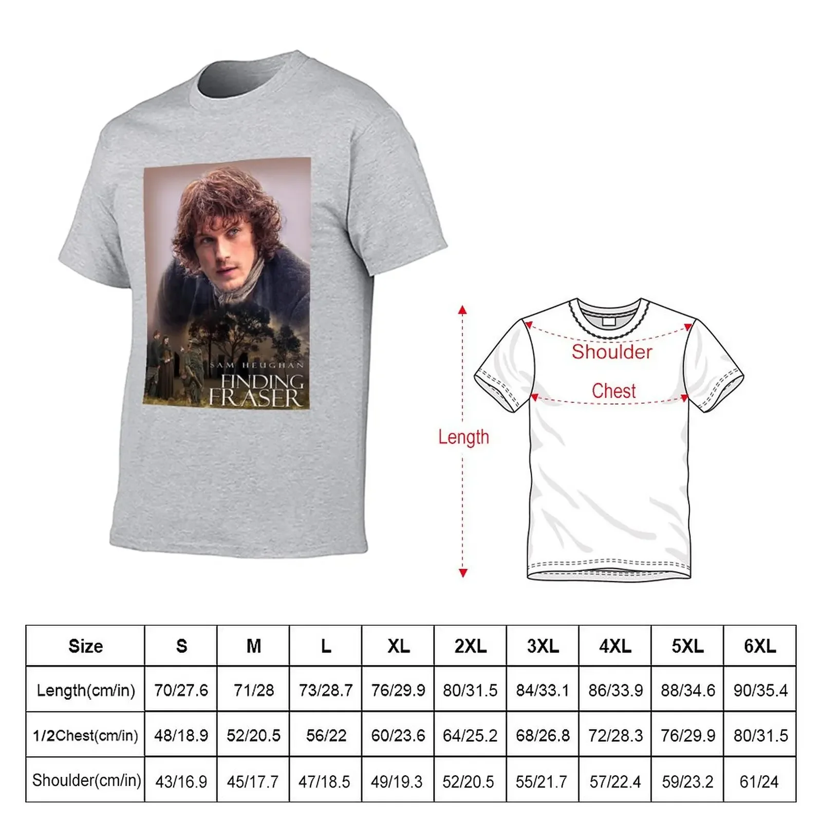 sam heughan T-Shirt oversizeds plus size tops customizeds T-shirts for men cotton