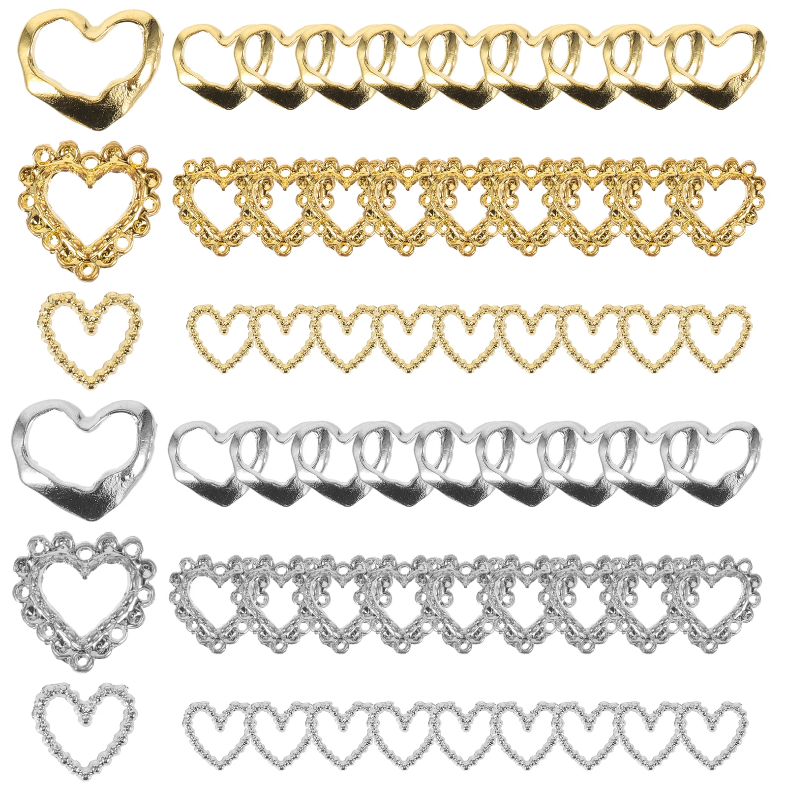 Breloques pour ongles en forme de cœur, 60 pièces, décorations de manucure mignonnes pour femmes, fournitures de Nail Art, petites pierres précieuses pour faux ongles naturels