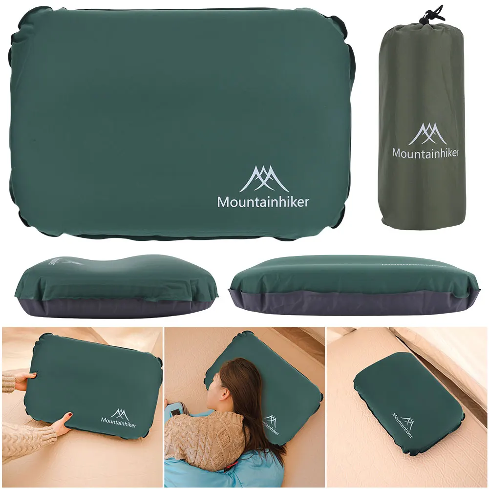 

Camping Air Pillow High Rebound Outdoor Sleeping Pillow Ergonomic Portable Self Inflating Pillow for Car Airplane Train Office