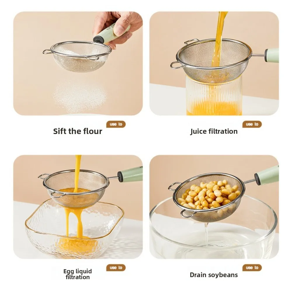 

304 Stainless Steel Fine Mesh Strainer Fine Mesh Multi-function Colander Sieve Long Handle Tea Leaf Spice Strainer