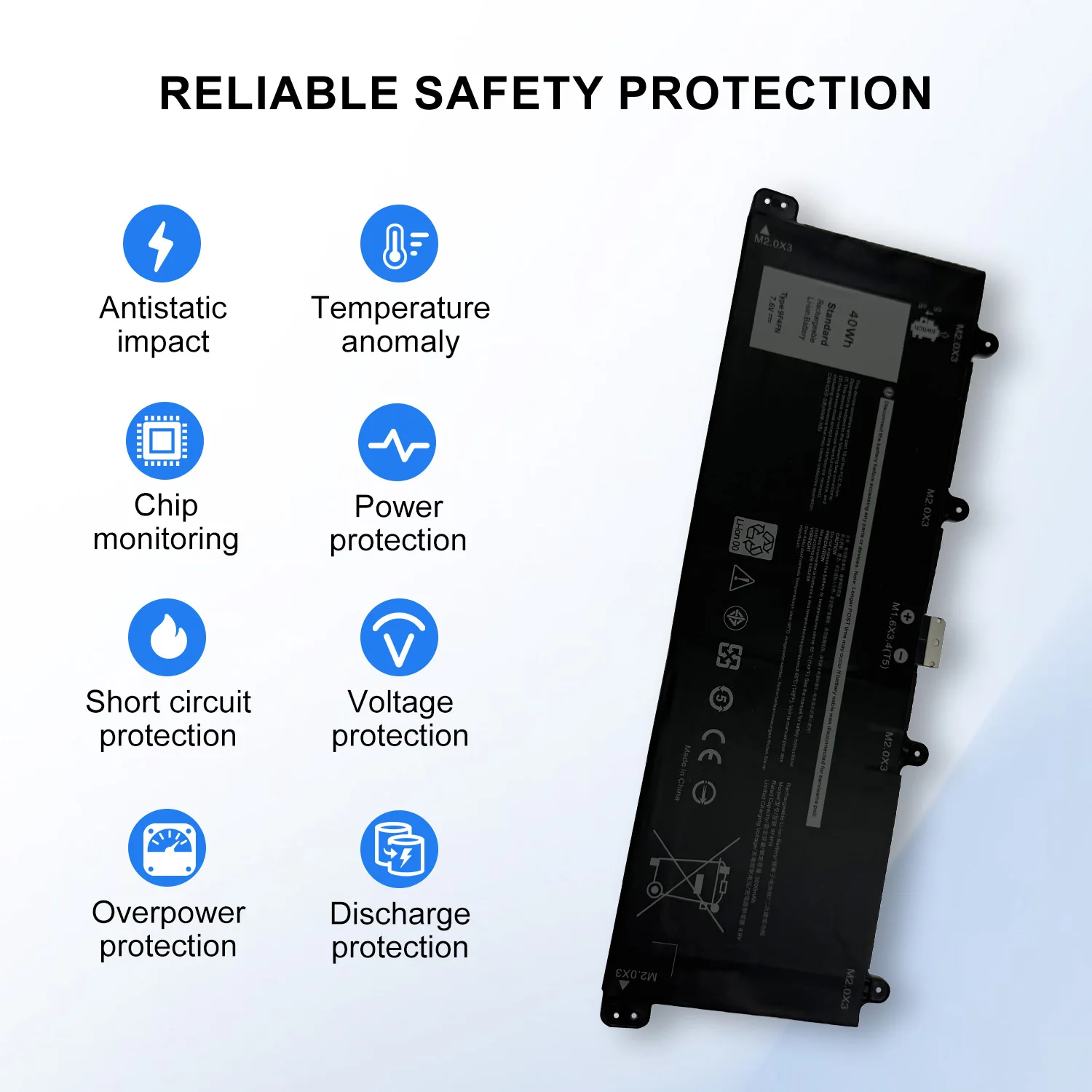 SARKAWNN 9F4FN 7.6V 40Wh battery code: 9F4FN 2VKW9  Brand New Battery For Dell Latitude 7320 2-in-1