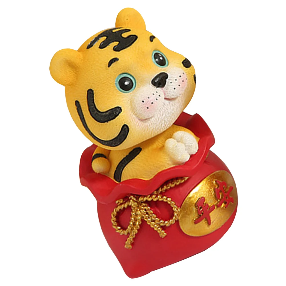 

1Pcs Resin Tiger Waving Lucky Money Bag Ornament Desktop Car Indoor Outdoor Decoration Creative Craft Resin Tiger Shape Decor