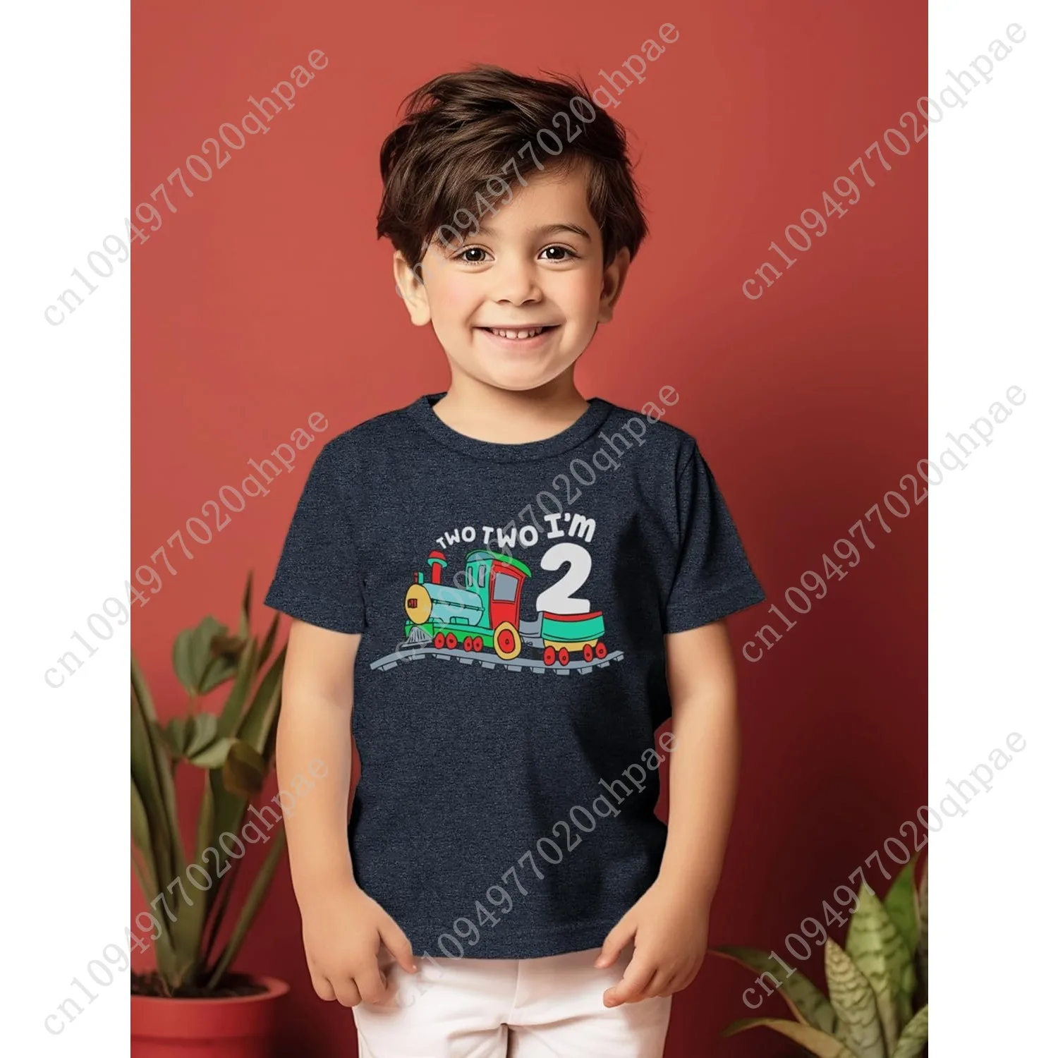 Необычная рубашка на 2-й день рождения для мальчика Chugga Chugga, футболка с двумя шлейфами для двух лет, вторая футболка на день рождения