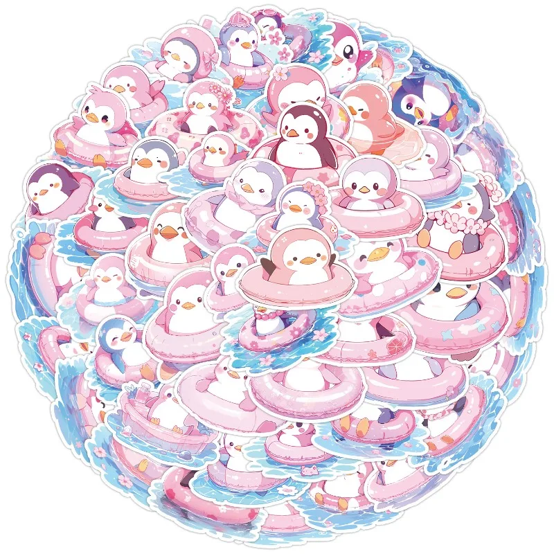50 Uds. Pegatinas decorativas creativas de pingüino con personalidad de dibujos animados