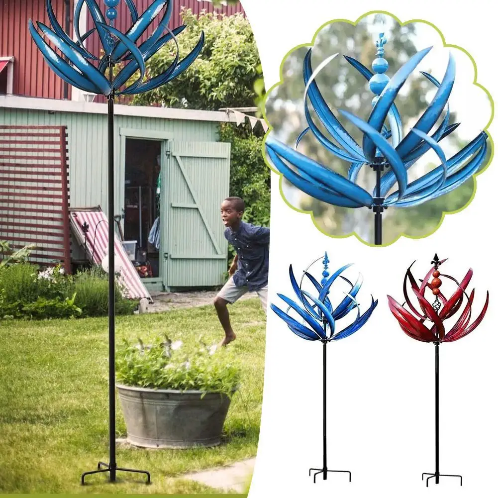

Windmill Large Iron Garden Decor Photography Prop For Outdoor Rotating Lawn Ornament Garden Accessories