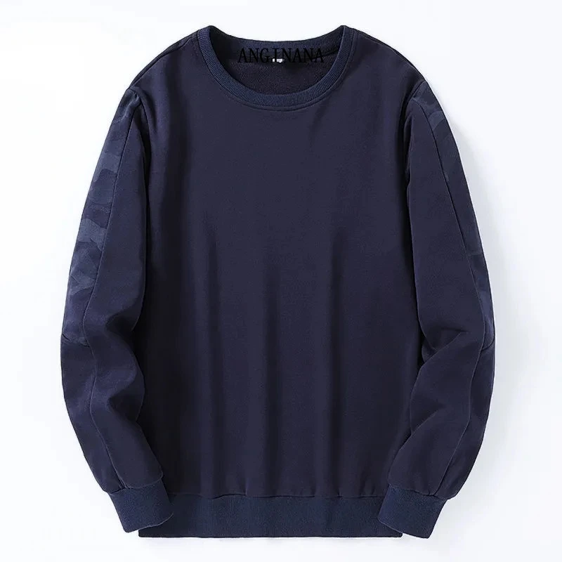 

Spring and Autumn Men Plus Size 8XL 130kg Sweatshirt Long Sleeve Round Neck Loose large Size 7XL Hip Hop Camo Black Big Sport