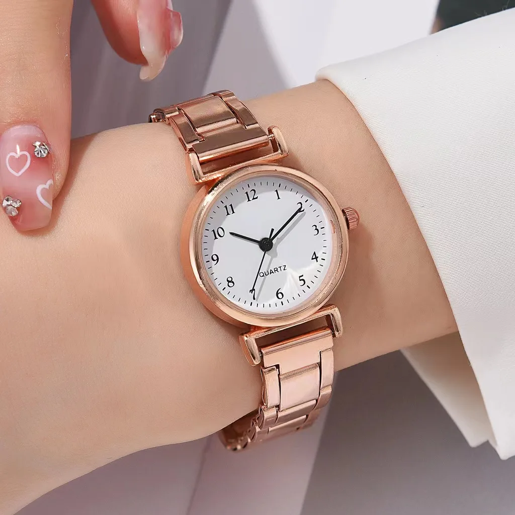 Reloj analógico de cuarzo para mujer, pulsera de lujo con correa de acero inoxidable, informal, Digital