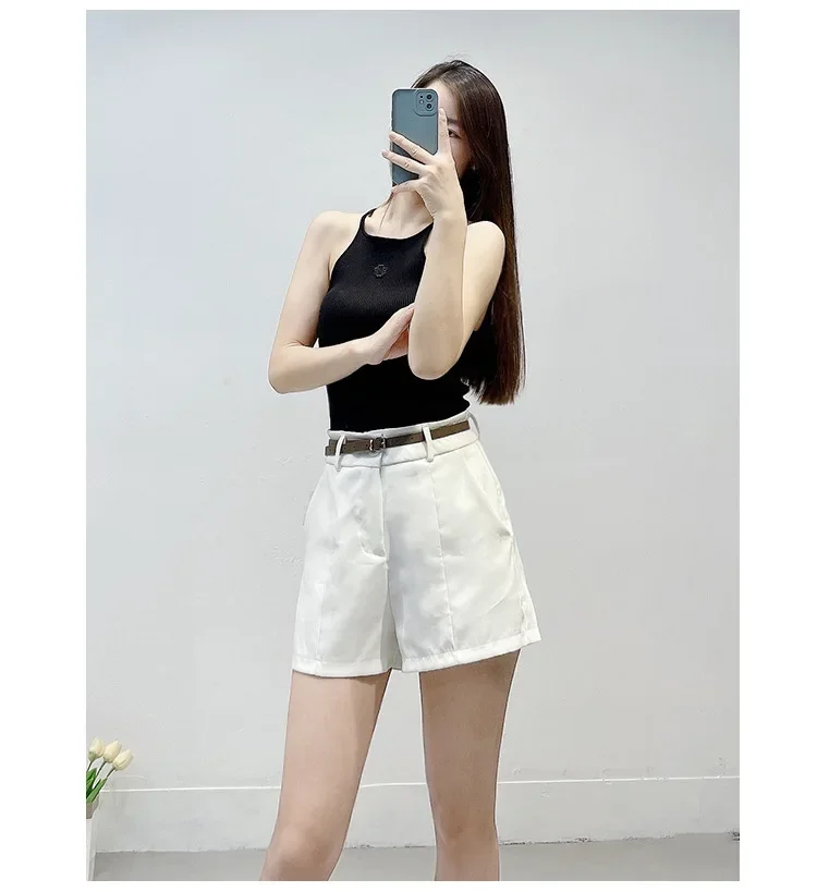 

Women 3-Colors Knitted Vest Logo Embroidery O-Neck Embroidery Simple Summer 2024 Tank Tops