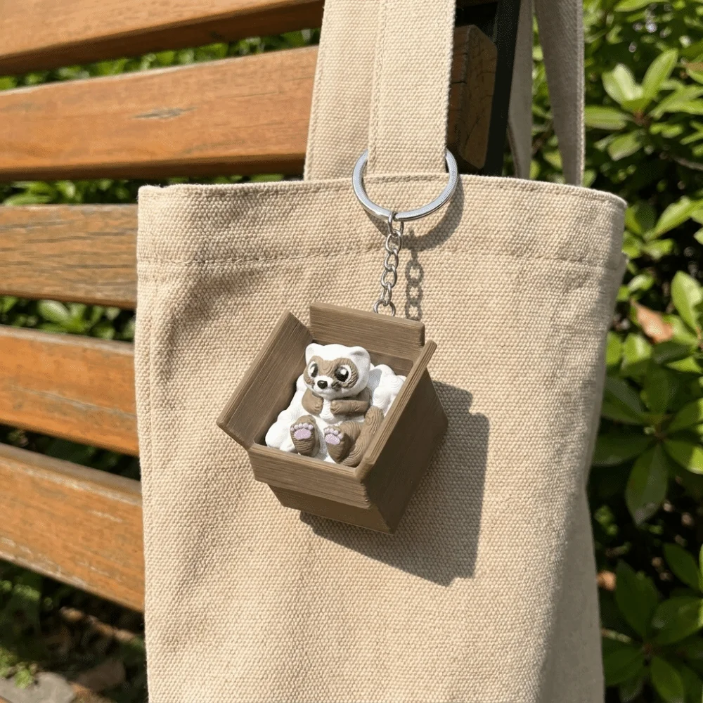 3D Printed Fidget Clicker Keychain Smooth Polished Surface Pressable Clicker Buttons Animal Bag Pendant Delicate Animal Outline