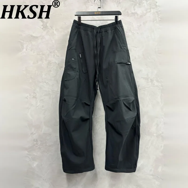 

HKSH Autumn New Men Tide Punk Design High Sense Patchwork Cargo Pants Trendy Casual Multi-Pockets Thickened Safari Style HK14874