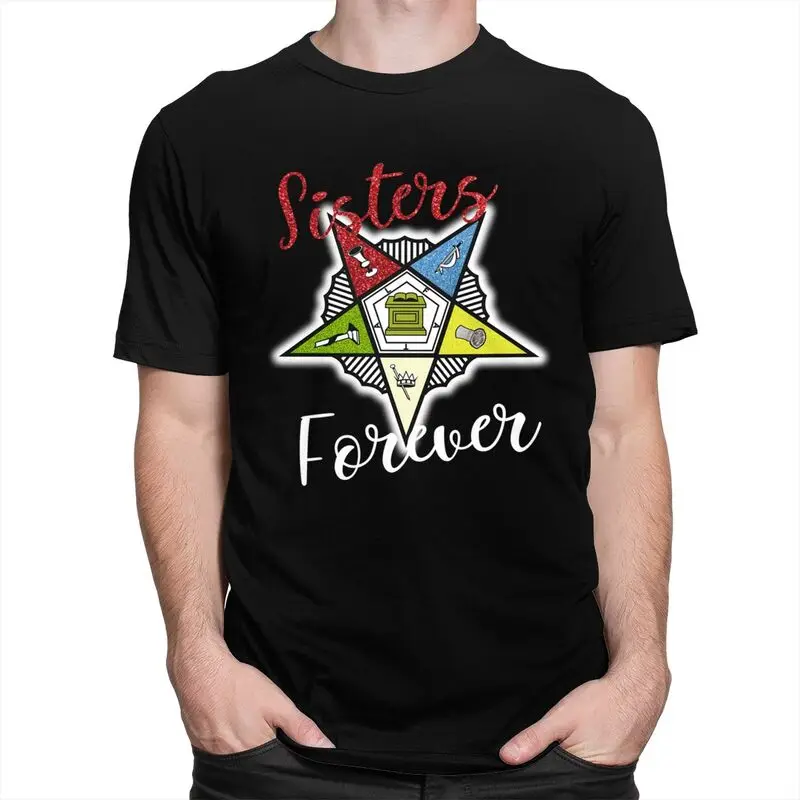 Custom Mens OES Style Order Of The Eastern Star T Shirts Short-Sleeve Cotton Tshirts T-shirt Casual Tee Loose Fit Clothes