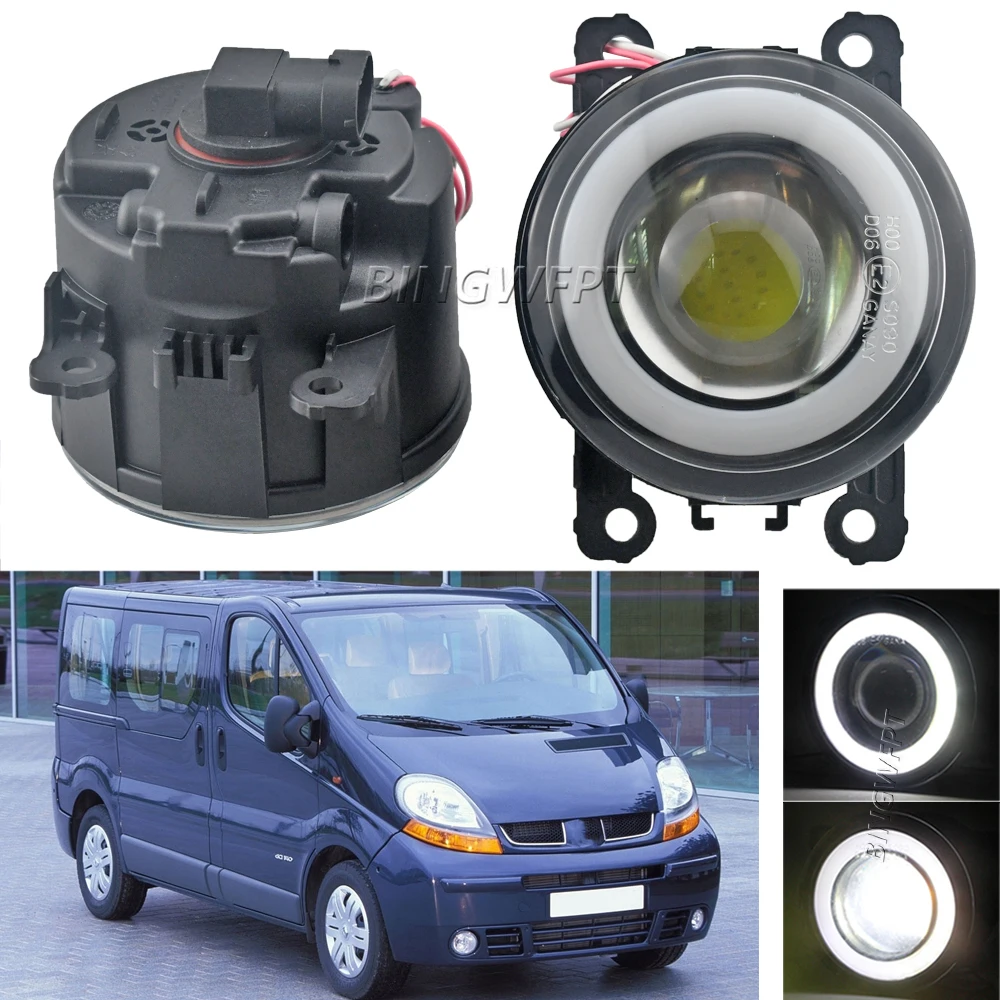 

2 Pcs Angel Eye Fog Light Assembly For Renault Trafic 2.5L L4 Diesel Turbocharged 2003 2004 2005 2006 Fog Lamp