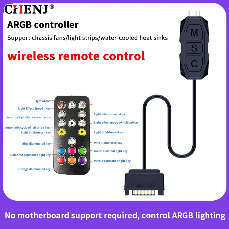 ARGB Controller 5V 3PIN SATA Interface Extension Cable Light Controller Adapter For PC Fan CPU Cooler Fan Light Strip Radiator