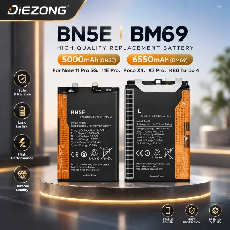 Premium Replacement Lithium Battery BN5E BM69 for Xiaomi Redmi Note 11 Pro 5G 11E Pro Poco X4 X7 Pro K80 Turbo