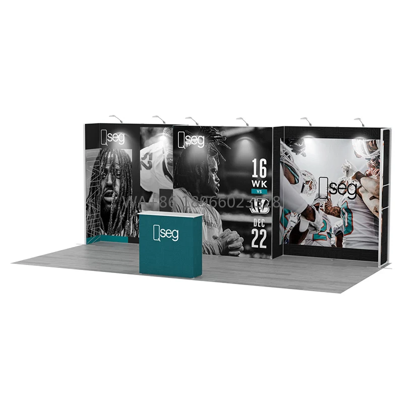 Lightest Popular 10x20 Trade Show Booth Display Backdrop Stand Modular Aluminum Frames Esay to Build and Package in Exhibition