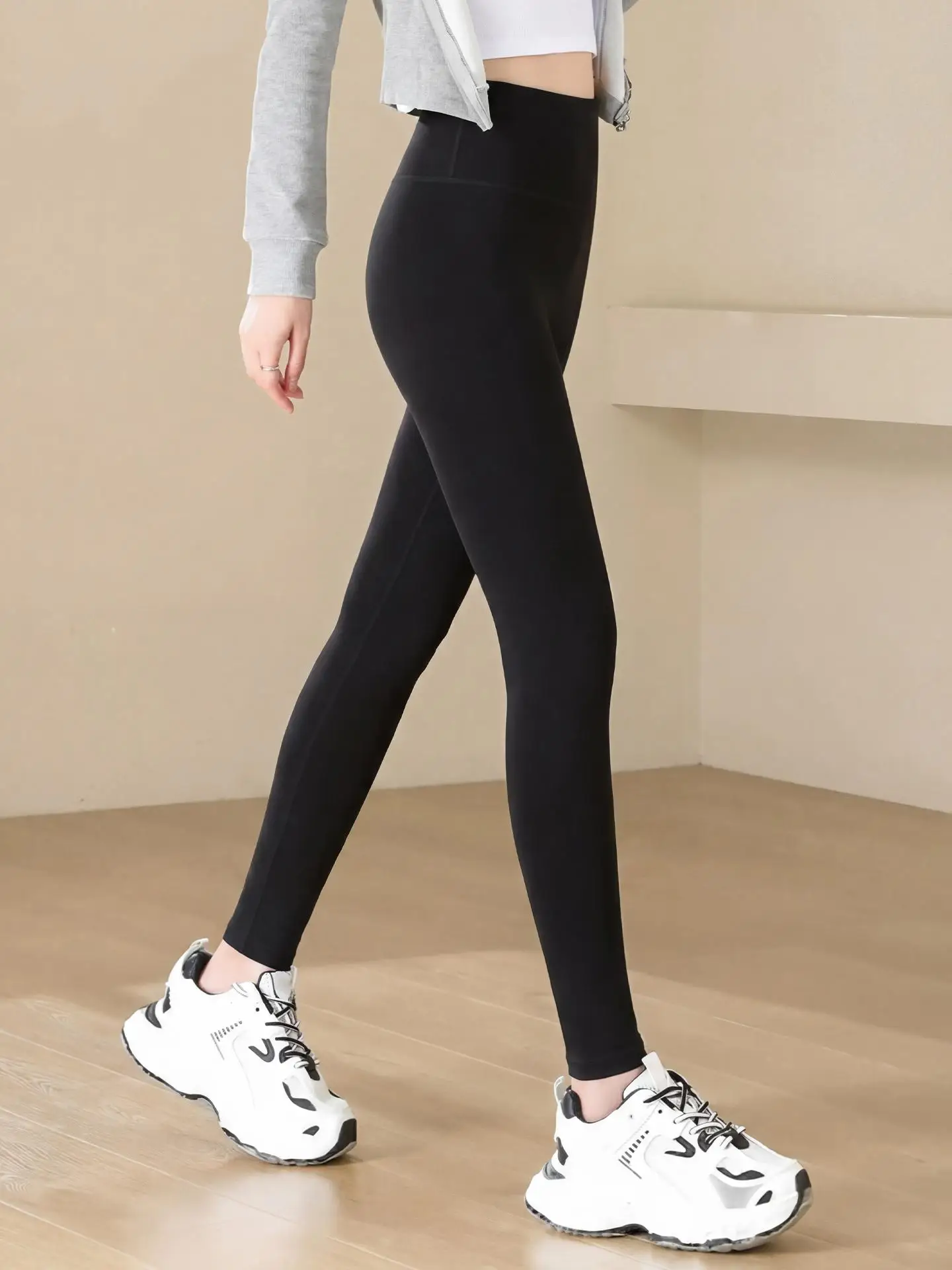 Damskie spodnie do jogi z wysokim stanem, dopasowane, elastyczne, na wiosnę, modelujące pośladki, codzienne, długie, podstawowe spodnie domowe.