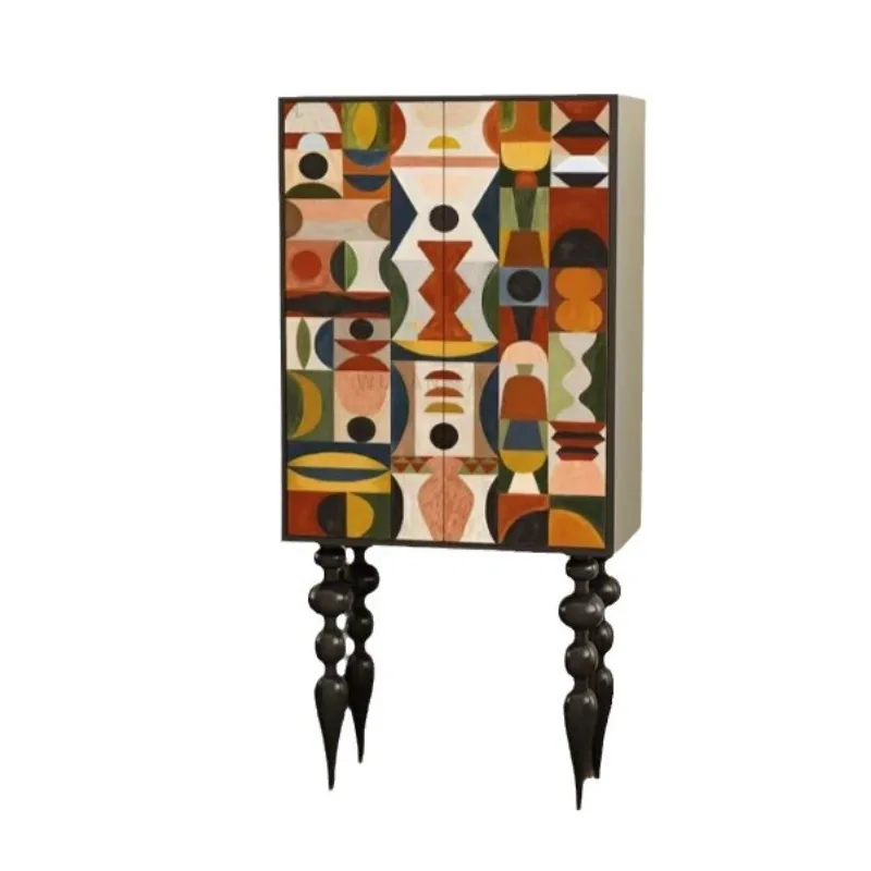solid wood tall cabinet painted porch dining side living room multi-functional locker to decorative cabinet