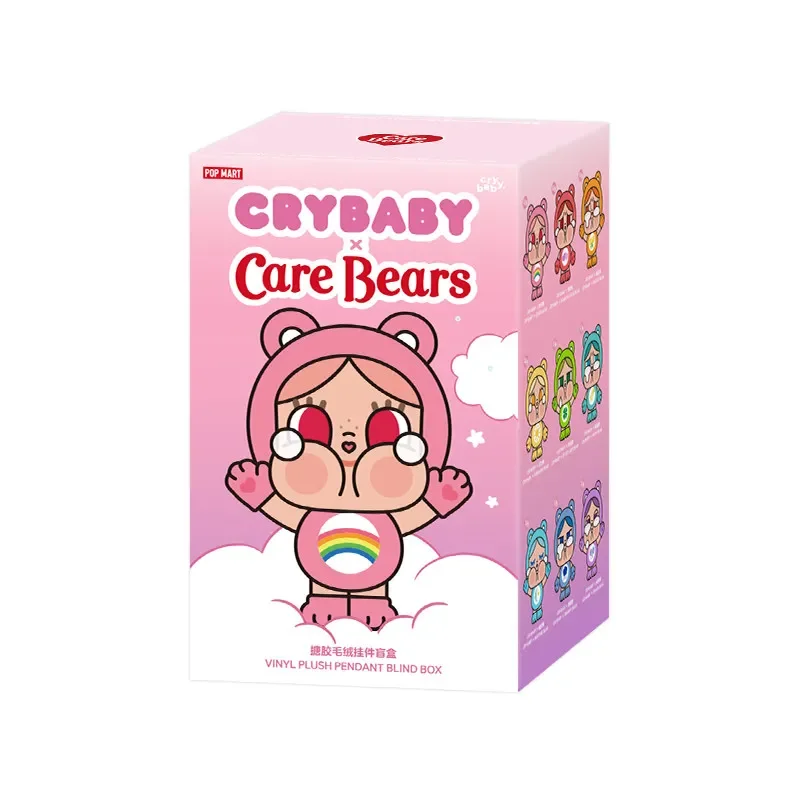 POP MART CRYBABY Care Bears Serie Vinyl-Plüsch-Anhänger Mystery Box Original Blind Box Überraschungsspielzeug Taschenanhänger Figuren für Zuhause